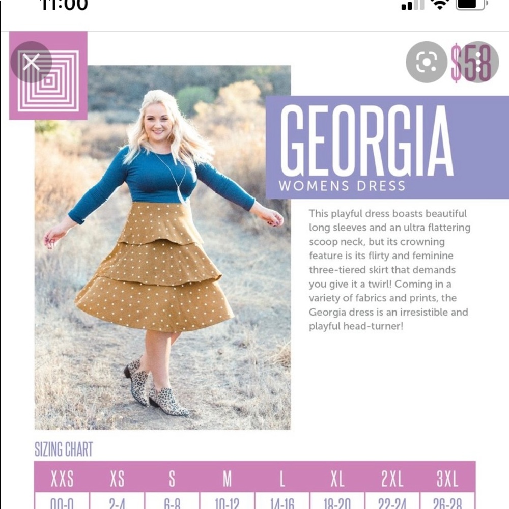 Lularoe Georgia Dress Small NWT